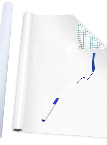Liimitav valge tahvel seinale koos sinise markeriga, liimitav markeritahvel